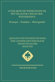 Cover von Literarische Widmungen im Mittelalter und in der Renaissance