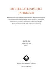 Cover von Mittellateinisches Jahrbuch. Internationale Zeitschrift für Mediävistik und Humanismusforschung
