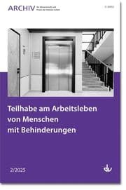 Cover von Teilhabe am Arbeitsleben von Menschen mit Behinderungen