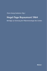 Cover von Hegel-Tage Royaumont 1964