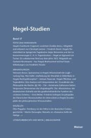 Cover von Hegel-Studien Band 17
