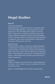 Cover von Hegel-Studien Band 20