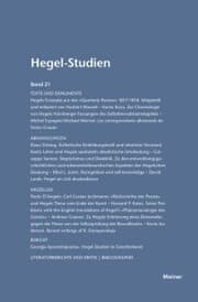 Cover von Hegel-Studien Band 21