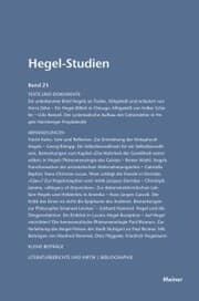 Cover von Hegel-Studien Band 23