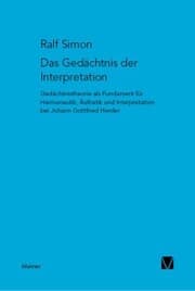Cover von Das Gedächtnis der Interpretation