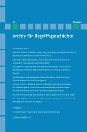 Cover von Archiv für Begriffsgeschichte. Band 52