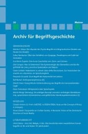 Cover von Archiv für Begriffsgeschichte. Band 50