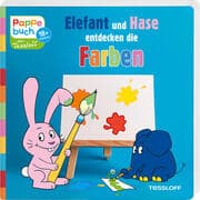 Cover von Pappebuch. Elefant und Hase entdecken die Farben