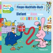 Cover von Finger-Nachfahr-Buch. Elefant und Hase feiern Geburtstag
