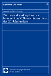Cover von Zur Frage der Akzeptanz des humanitären Völkerrechts am Ende des 20.Jahrhunderts
