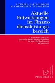Cover von Aktuelle Entwicklungen im Finanzdienstleistungsbereich