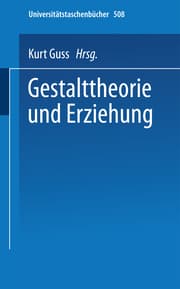 Cover von Gestalttheorie und Erziehung