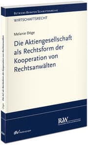 Cover von Die Aktiengesellschaft als Rechtsform der Kooperation von Rechtsanwälten