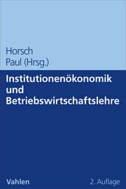 Cover von Institutionenökonomik und Betriebswirtschaftslehre