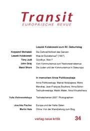 Cover von Transit 34. Europäische Revue