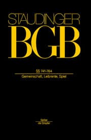 Cover von Staudinger BGB: §§ 741-764