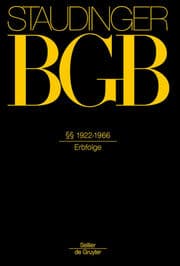 Cover von BGB V/Staudingers Kommentar zum Bürgerlichen Gesetzbuch mit Einführungsgesetz §§ 1922-1966