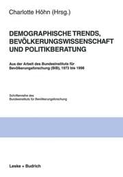 Cover von Demographische Trends, Bevölkerungswissenschaft und Politikberatung