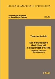 Cover von Das französische Gerichtsurteil in linguistischer Sicht