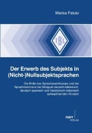 Cover von Der Erwerb des Subjekts in (Nicht-)Nullsubjektsprachen