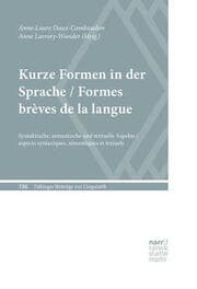 Cover von Kurze Formen in der Sprache/Formes brèves de la langue