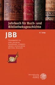 Cover von Jahrbuch für Buch- und Bibliotheksgeschichte 4/2019