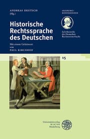 Cover von Historische Rechtssprache des Deutschen