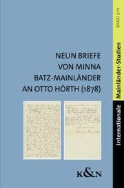Cover von Neun Briefe von Minna Batz-Mainländer an Otto Hörth (1878)