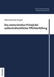 Cover von Das nemo-tenetur-Prinzip bei außerstrafrechtlicher Pflichterfüllung