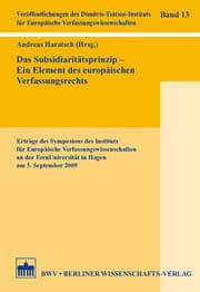 Cover von Das Subsidiaritätsprinzip - Ein Element des europäischen Verfassungsrechts