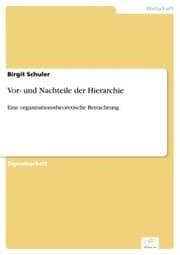 Cover von Vor- und Nachteile der Hierarchie