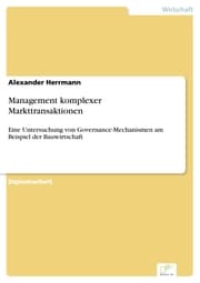Cover von Management komplexer Markttransaktionen