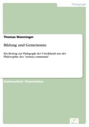 Cover von Bildung und Gemeinsinn
