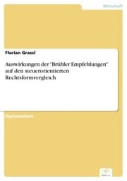 Cover von Auswirkungen der 'Brühler Empfehlungen' auf den steuerorientierten Rechtsformvergleich