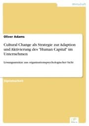 Cover von Cultural Change als Strategie zur Adaption und Aktivierung des 'Human Capital' im Unternehmen