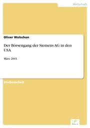 Cover von Der Börsengang der Siemens AG in den USA