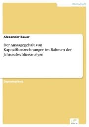 Cover von Der Aussagegehalt von Kapitalflussrechnungen im Rahmen der Jahresabschlussanalyse