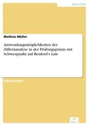 Cover von Anwendungsmöglichkeiten der Ziffernanalyse in der Prüfungspraxis mit Schwerpunkt auf Benford's Law