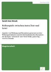 Cover von Rollenspiele zwischen Autor, Text und Leser