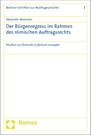 Cover von Der Bürgenregress im Rahmen des römischen Auftragsrechts