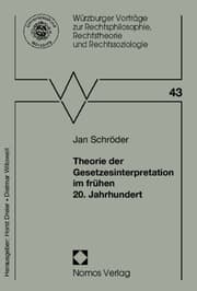 Cover von Theorie der Gesetzesinterpretation im frühen 20. Jahrhundert