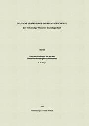 Cover von Deutsche Verfassungs- und Rechtsgeschichte Band I