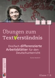 Cover von Übungen zum Textverständnis Klasse 7/8