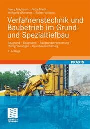 Cover von Verfahrenstechnik und Baubetrieb im Grund- und Spezialtiefbau