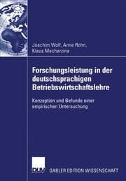 Cover von Forschungsleistung in der deutschsprachigen Betriebswirtschaftslehre