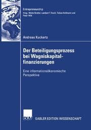 Cover von Der Beteiligungsprozess bei Wagniskapitalfinanzierungen