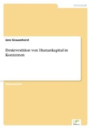 Cover von Desinvestition von Humankapital in Konzernen