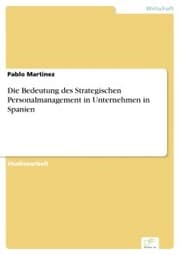 Cover von Die Bedeutung des Strategischen Personalmanagement in Unternehmen in Spanien