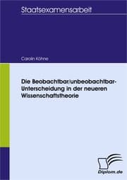 Cover von Die Beobachtbar/unbeobachtbar-Unterscheidung in der neueren Wissenschaftstheorie