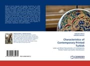 Cover von Characteristics of Contemporary Printed Turkish